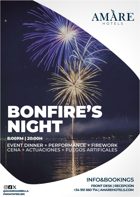 Amàre Beach Hotel Marbella - Poster Bonfire Night